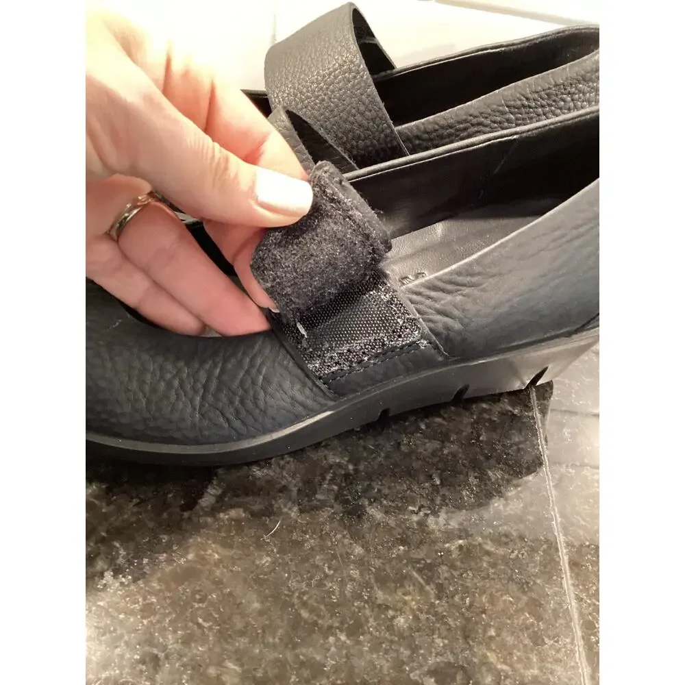 Ecco Women's Skyler 45 Mary Jane Leather Wedge Shoes Comfort Black Size 37